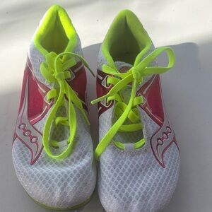 Saucony Kids White and Neon Green Sneakers